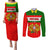 Portugal Rugby Couples Matching Puletasi Dress and Long Sleeve Button Shirts Os Lobos Go 2023 World Cup - Wonder Print Shop