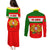 Portugal Rugby Couples Matching Puletasi Dress and Long Sleeve Button Shirts Os Lobos Go 2023 World Cup - Wonder Print Shop