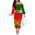 Portugal Rugby Off The Shoulder Long Sleeve Dress Os Lobos Go 2023 World Cup - Wonder Print Shop