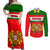 Custom Portugal Rugby Couples Matching Off Shoulder Maxi Dress and Long Sleeve Button Shirts Os Lobos Go 2023 World Cup - Wonder Print Shop