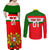 Custom Portugal Rugby Couples Matching Off Shoulder Maxi Dress and Long Sleeve Button Shirts Os Lobos Go 2023 World Cup - Wonder Print Shop