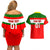 Custom Portugal Rugby Couples Matching Off Shoulder Short Dress and Hawaiian Shirt Os Lobos Go 2023 World Cup - Wonder Print Shop