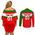 Custom Portugal Rugby Couples Matching Off Shoulder Short Dress and Long Sleeve Button Shirts Os Lobos Go 2023 World Cup - Wonder Print Shop