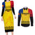 Romania Rugby Couples Matching Long Sleeve Bodycon Dress and Long Sleeve Button Shirts Stejarii Go 2023 World Cup - Wonder Print Shop