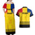 Romania Rugby Couples Matching Off Shoulder Maxi Dress and Hawaiian Shirt Stejarii Go 2023 World Cup - Wonder Print Shop