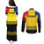 Romania Rugby Couples Matching Puletasi Dress and Long Sleeve Button Shirts Stejarii Go 2023 World Cup - Wonder Print Shop