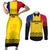 Romania Rugby Couples Matching Short Sleeve Bodycon Dress and Long Sleeve Button Shirts Stejarii Go 2023 World Cup - Wonder Print Shop