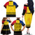 Romania Rugby Family Matching Off Shoulder Long Sleeve Dress and Hawaiian Shirt Stejarii Go 2023 World Cup - Wonder Print Shop