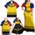 Romania Rugby Family Matching Off Shoulder Maxi Dress and Hawaiian Shirt Stejarii Go 2023 World Cup - Wonder Print Shop