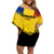 Romania Rugby Family Matching Off Shoulder Short Dress and Hawaiian Shirt Stejarii Go 2023 World Cup - Wonder Print Shop