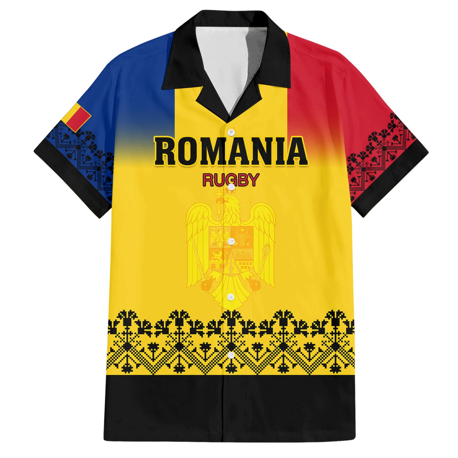 Romania Rugby Hawaiian Shirt Stejarii Go 2023 World Cup - Wonder Print Shop