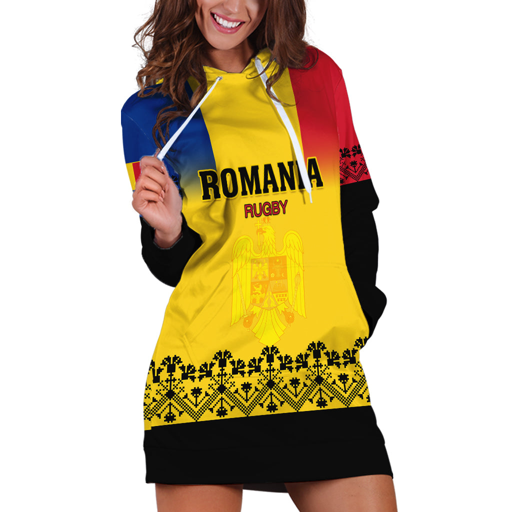 Romania Rugby Hoodie Dress Stejarii Go 2023 World Cup - Wonder Print Shop