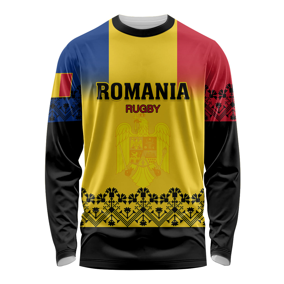 Romania Rugby Long Sleeve Shirt Stejarii Go 2023 World Cup - Wonder Print Shop