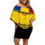 Romania Rugby Off Shoulder Short Dress Stejarii Go 2023 World Cup - Wonder Print Shop