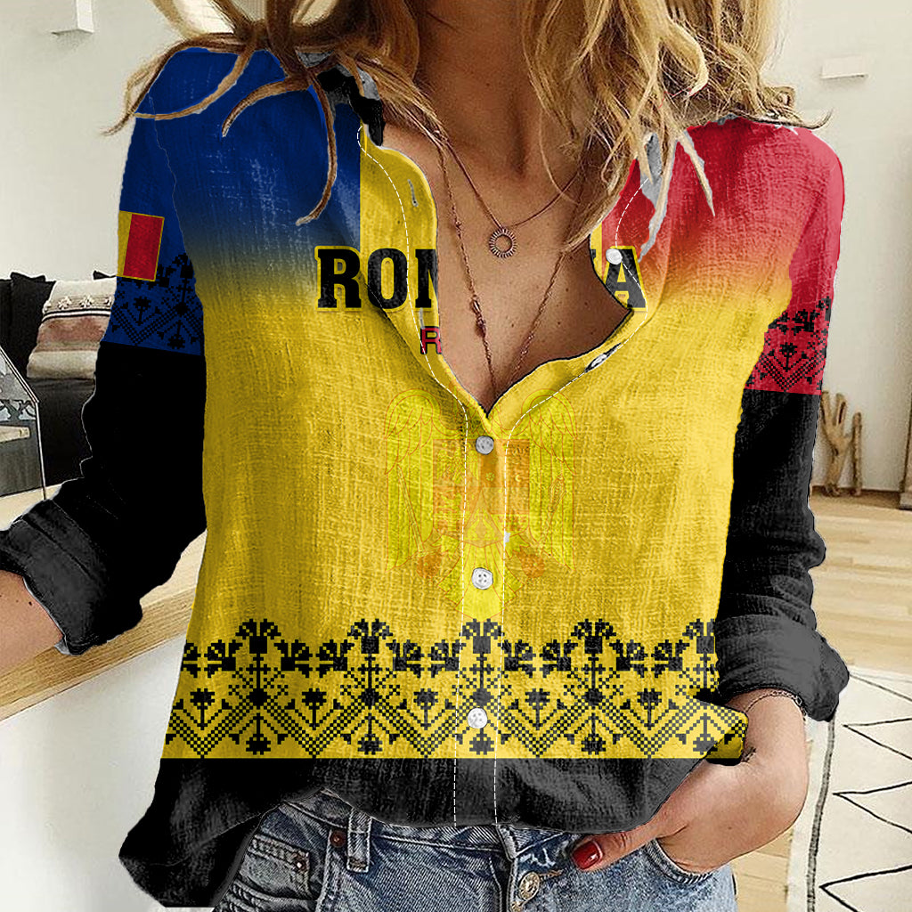 Romania Rugby Women Casual Shirt Stejarii Go 2023 World Cup - Wonder Print Shop