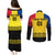 Custom Romania Rugby Couples Matching Puletasi Dress and Long Sleeve Button Shirts Stejarii Go 2023 World Cup - Wonder Print Shop