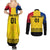 Custom Romania Rugby Couples Matching Summer Maxi Dress and Long Sleeve Button Shirts Stejarii Go 2023 World Cup - Wonder Print Shop