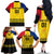 Custom Romania Rugby Family Matching Off Shoulder Long Sleeve Dress and Hawaiian Shirt Stejarii Go 2023 World Cup - Wonder Print Shop