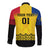 Custom Romania Rugby Long Sleeve Button Shirt Stejarii Go 2023 World Cup - Wonder Print Shop