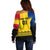 Custom Romania Rugby Off Shoulder Sweater Stejarii Go 2023 World Cup - Wonder Print Shop