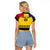 Custom Romania Rugby Raglan Cropped T Shirt Stejarii Go 2023 World Cup - Wonder Print Shop