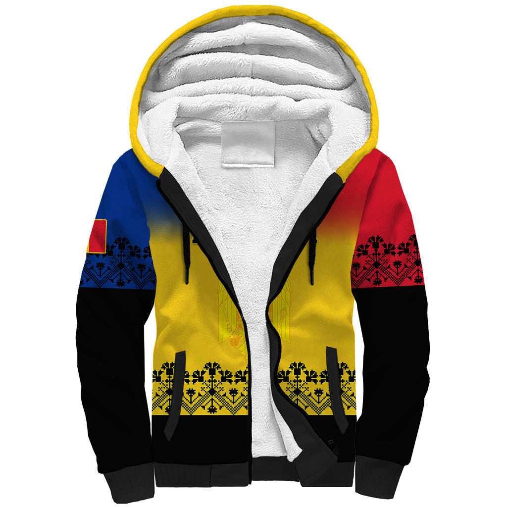 Custom Romania Rugby Sherpa Hoodie Stejarii Go 2023 World Cup - Wonder Print Shop