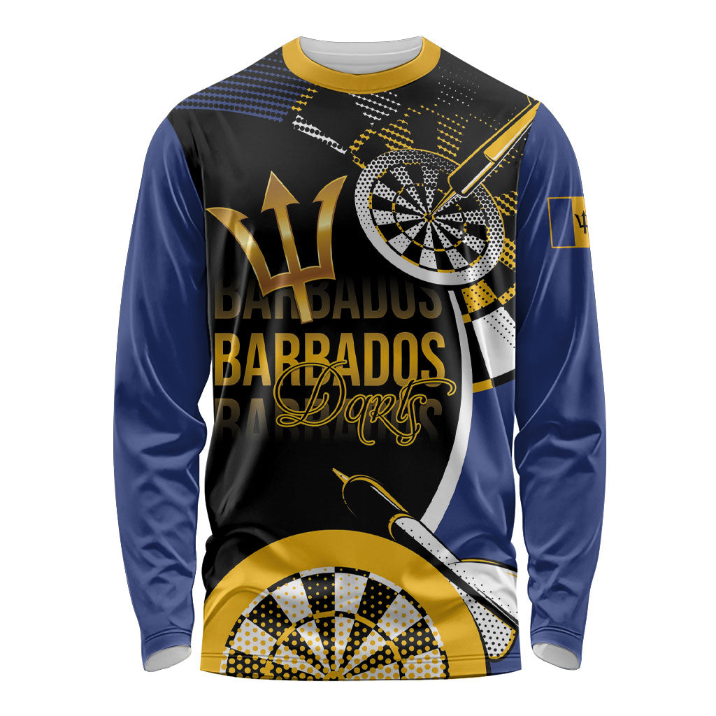 Personalized Barbados Darts Long Sleeve Shirt Tridents Sporty Stylized