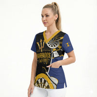 Personalized Barbados Darts Scrub Top Tridents Sporty Stylized