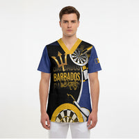 Personalized Barbados Darts Scrub Top Tridents Sporty Stylized