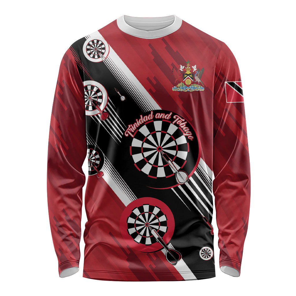 Personalized Trinidad and Tobago Darts Long Sleeve Shirt Sporty Stylized