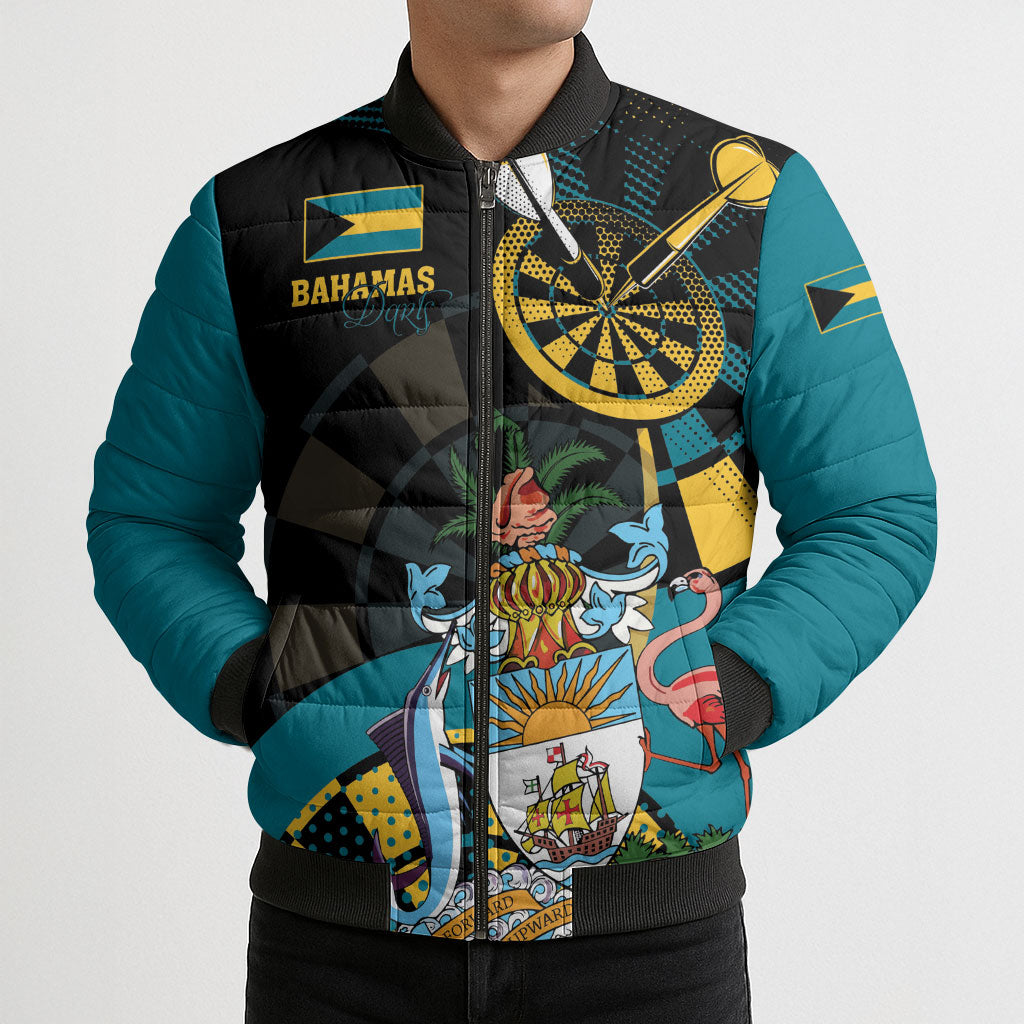 Personalized Bahamas Darts Bomber Puffer Jacket Sporty Stylized