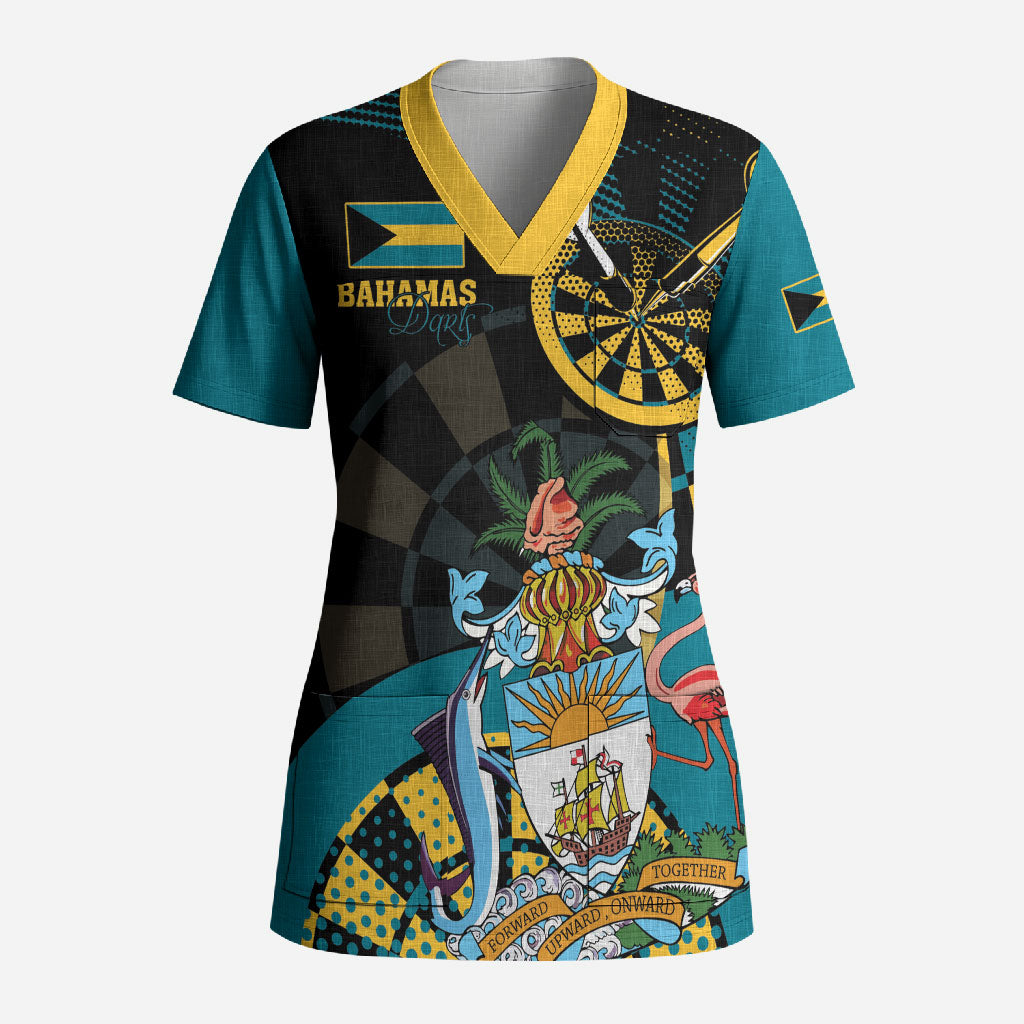 Personalized Bahamas Darts Scrub Top Sporty Stylized