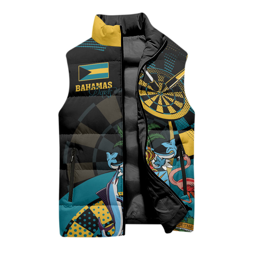 Personalized Bahamas Darts Sleeveless Puffer Jacket Sporty Stylized