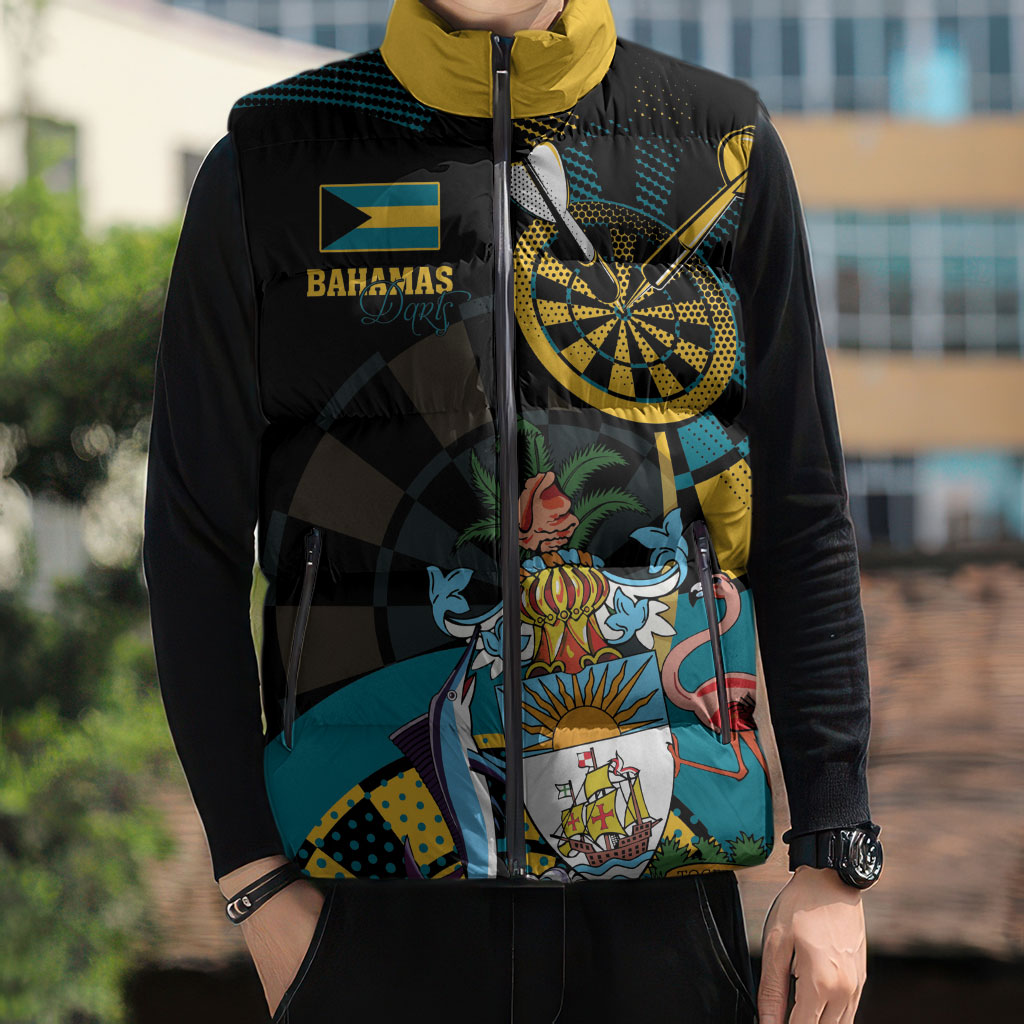 Personalized Bahamas Darts Sleeveless Puffer Jacket Sporty Stylized