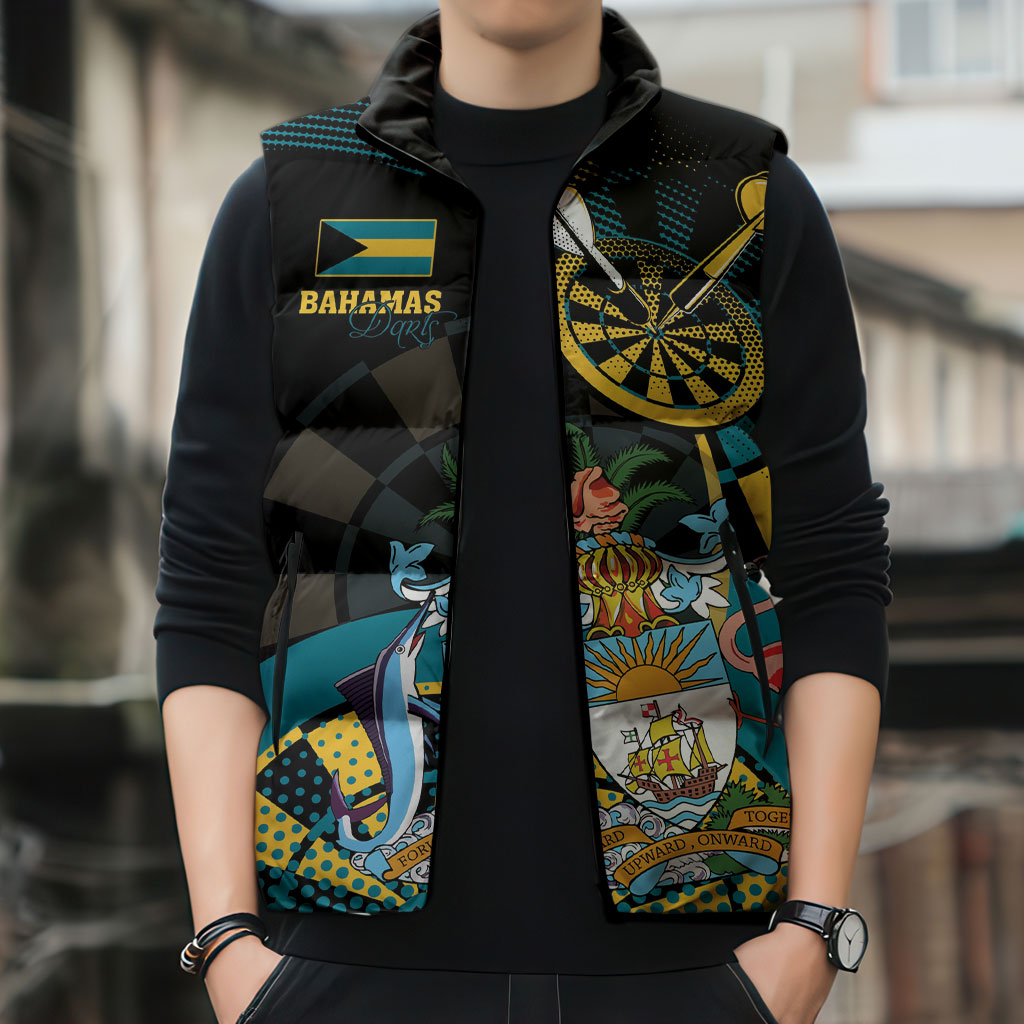 Personalized Bahamas Darts Sleeveless Puffer Jacket Sporty Stylized