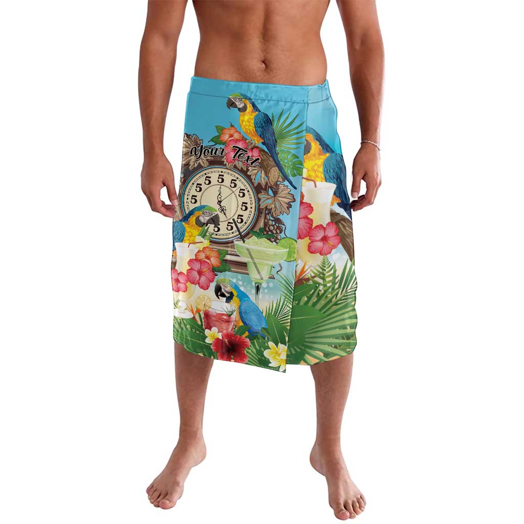 Personalized It's 5 o'clock Somewhere Lavalava Hawaiian Tropical Parrots - Wonder Print Shop