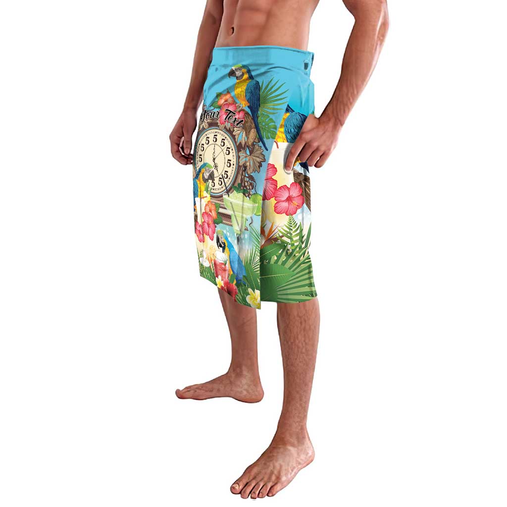 Personalized It's 5 o'clock Somewhere Lavalava Hawaiian Tropical Parrots - Wonder Print Shop