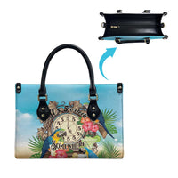 It's 5 o'clock Somewhere Leather Bag Hawaiian Tropical Parrots - Wonder Print Shop