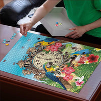 It's 5 o'clock Somewhere Puzzle Hawaiian Tropical Parrots - Wonder Print Shop