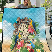 It's 5 o'clock Somewhere Quilt Hawaiian Tropical Parrots - Wonder Print Shop