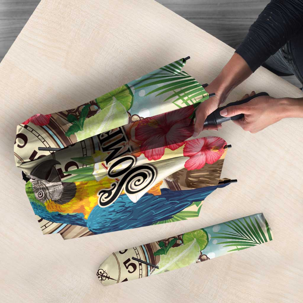 It's 5 o'clock Somewhere Umbrella Hawaiian Tropical Parrots - Wonder Print Shop
