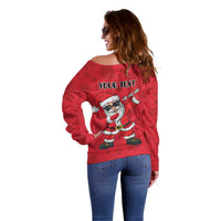 Personalized Santa Costume Off Shoulder Sweater Funny Christmas - Wonder Print Shop