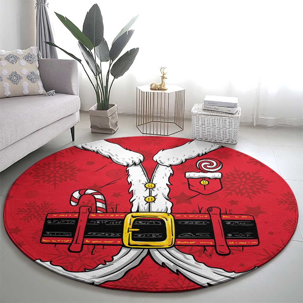 Santa Costume Round Carpet Funny Christmas - Wonder Print Shop