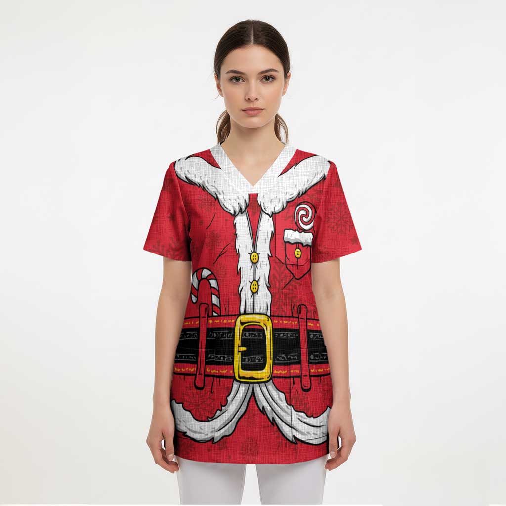 Personalized Santa Costume Scrub Top Funny Christmas - Wonder Print Shop
