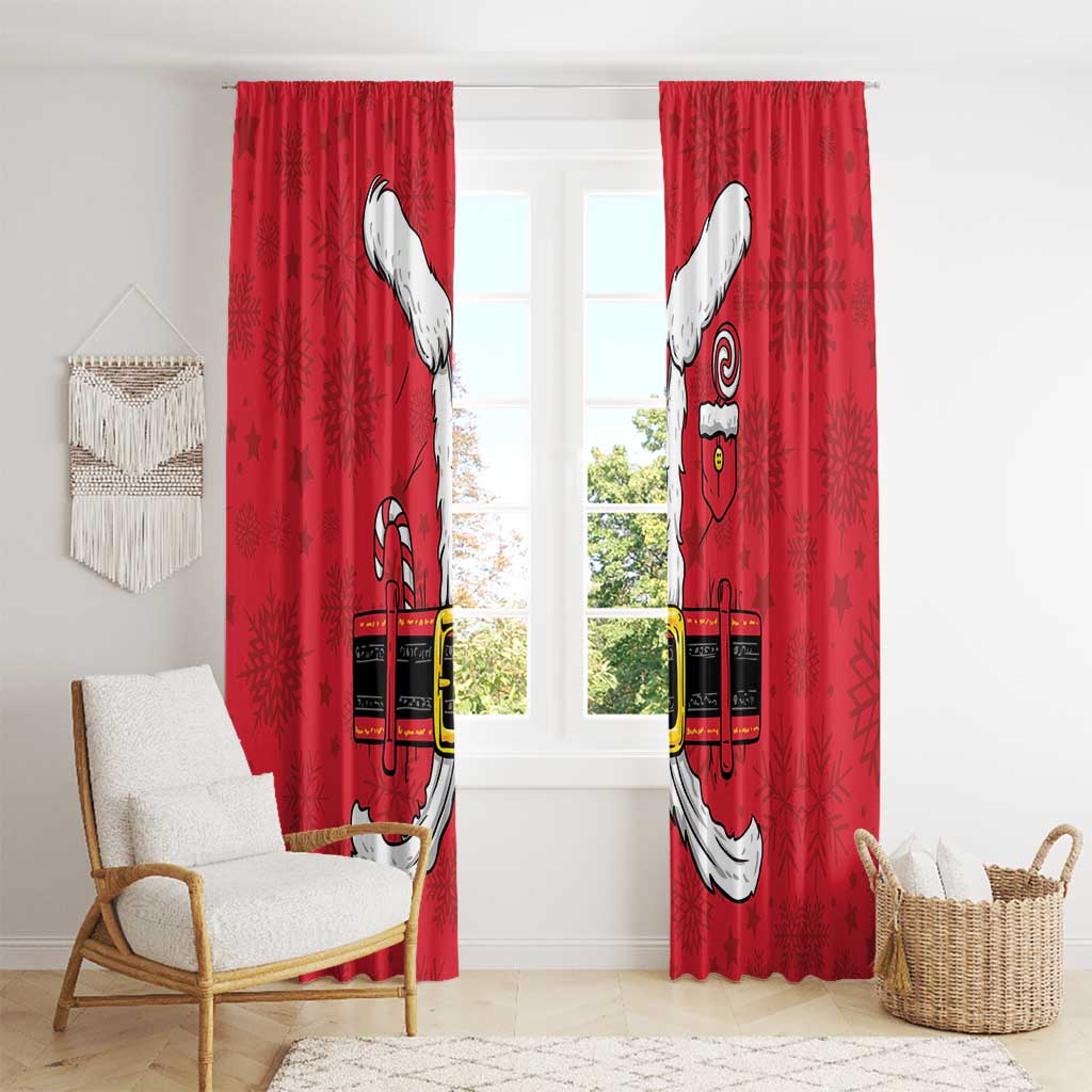 Santa Costume Window Curtain Funny Christmas - Wonder Print Shop