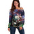 Personalized USA Christmas Off Shoulder Sweater Santa Claus With Eagle - Wonder Print Shop