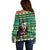 Nigeria Christmas Off Shoulder Sweater Eagle Santa African Pattern - Wonder Print Shop