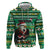 Nigeria Christmas Zip Hoodie Eagle Santa African Pattern - Wonder Print Shop