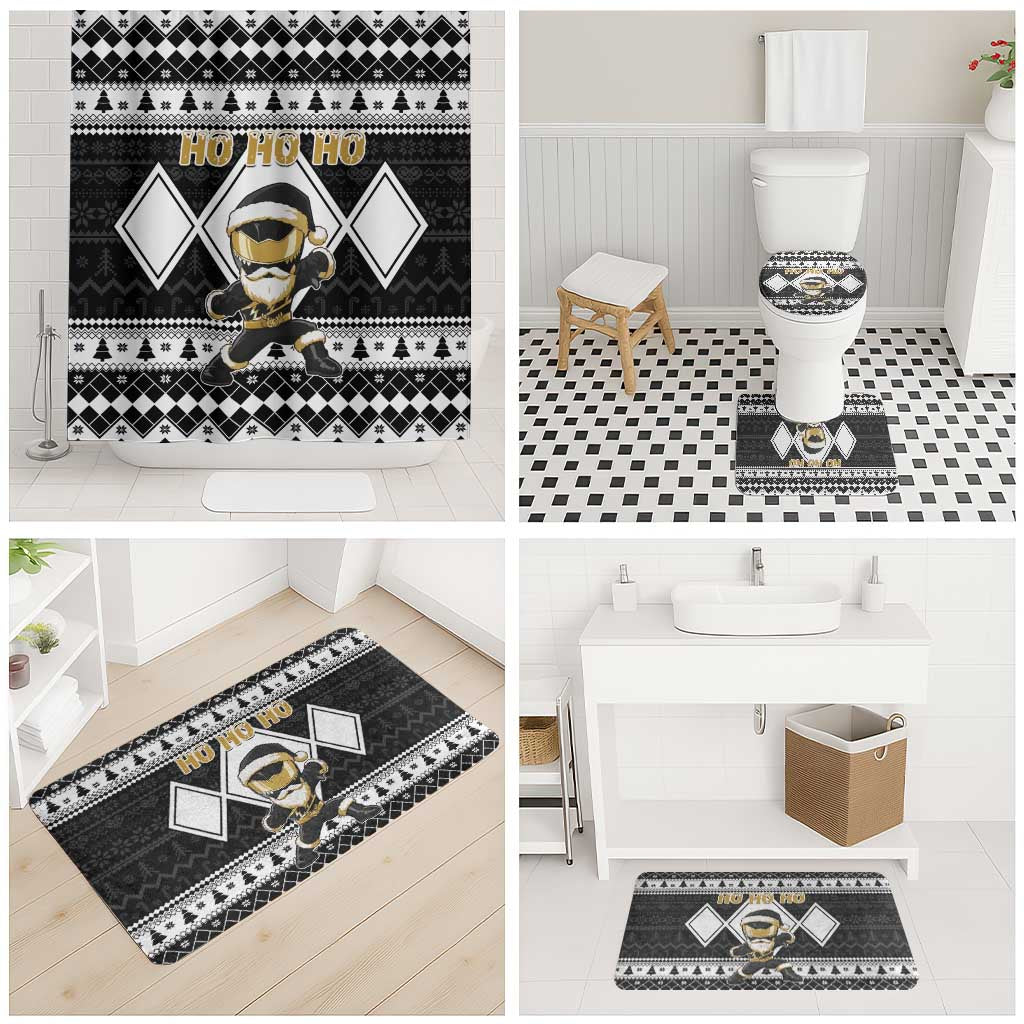 Power Black Ranger Santa Claus Bathroom Set Funny Christmas - Wonder Print Shop
