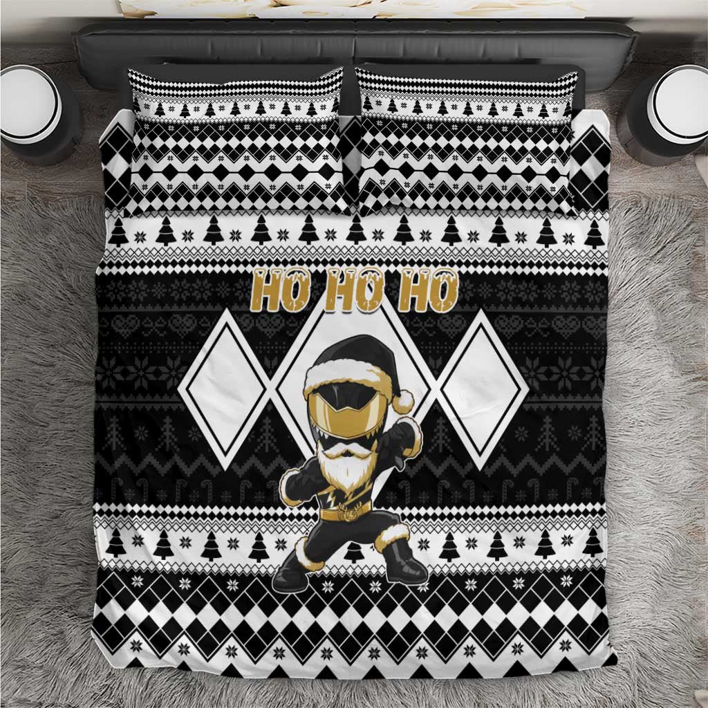 Power Black Ranger Santa Claus Bedding Set Funny Christmas - Wonder Print Shop